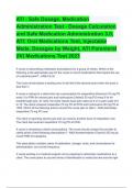 ATI - Safe Dosage, Medication Administration Test - Dosage Calculation and Safe Medication Administration 3.0, ATI: Oral Medications Test, Injectable Meds, Dosages by Weight, ATI Parenteral (IV) Medications Test 2023