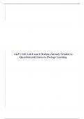 A&P 1 101 Lab Exam 8 Module (Already Graded A) Questions and Answers- Portage Learning