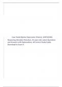 Case Study Bipolar Depression (Mania), UNFOLDING Reasoning, Brenden Manahan, 35 years old, Latest Questions and Answers with Explanations, All Correct Study Guide, Download to Score A