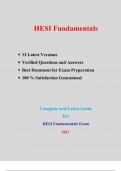 2023 HESI RN Fundamentals Exam (Version 1) / HESI Fundamentals RN Exam Verified