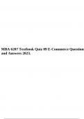 MBA 6207 Textbook Quiz 06 Business Intelligence - Big Data and Analytics Answered Questions 2023 A+ Graded, MBA 6207 Textbook Quiz 07 Networks - An Interconnected World Revised Questions and Correct Answers 2023 & MBA 6207 Textbook Quiz 09 E-Commerce Ques