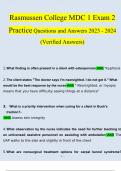 Rasmussen College MDC 1 Exam 2 Practice Questions and Answers 2023 - 2024 (Verified Answers)