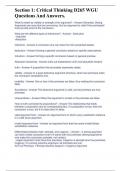 Section 1: Critical Thinking D265 WGU (-Mostly consisting of lessons 4-5 - The remaining part in this set contains vocab from lessons 1-3)Questions And Answers.