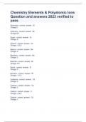 Chemistry Elements & Polyatomic Ions Question and answers 2023 verified to pass