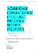 AZURE EXAM  LATEST UPDATED  QUESTIONS  WITH 100%  VERIFIED  SOLUTIONS