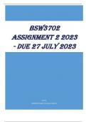 BSW3702 ASSIGNMENT 2 2023 - DUE 27 July 2023