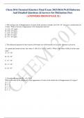 Chem 201(Chemical Kinetics) Final Exam 2023/2024.Well Elaborate And Detailed Questions &Answers for Distinction Pass. (ANSWERS FROM PAGE 51)