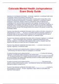 Colorado Mental Health Jurisprudence Exam Study Guide