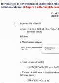 Introduction to Environmental Engineering 5th Edition David A. Cornwell, Mackenzie L. Davis Solutions Manual (Chapter 2 with complete solution and Calculations)Latest update 2023/2024