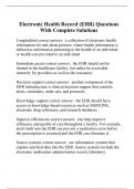 Electronic Health Record (EHR) Questions With Complete Solutions