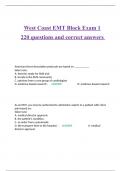 West Coast EMT Block Exam 1 220 questions and correct answers 