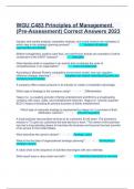 WGU C483 Principles of Management (Pre-Assessment) Correct Answers 2023.