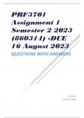 PRF3701 Assignment 1 Semester 2 2023 (860314) -DUE 16 August 2023