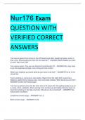 NUR 176 FINAL  EXAM QUESTION  WITH VERIFIED CORRECT ANSWERS