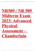 NR509 / NR 509 Midterm Exam 2023: Advanced Physical Assessment - Chamberlain