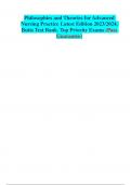 Philosophies and Theories for Advanced Nursing Practice 	Latest Edition 2023/2024. Butts Test Bank. Top Priority Exams (Pass Guarantee)