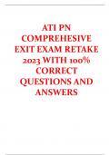 ATI PN  COMPREHESIVE  EXIT EXAM RETAKE 2023 WITH 100%  CORRECT  QUESTIONS AND ANSWERS 