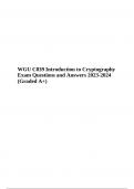 WGU C839 Introduction to Cryptography: Exam Questions With Answers 2023-2024 Graded A+ | 100% Correct & WGU Course C839 - Intro to Cryptography: Questions With Answers | Latest Graded A+ (2023/2024)