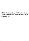 HESI Pharmacology Practice Exam | 120 Questions With Answers Graded A+ | 100% Correct | 2023/2024