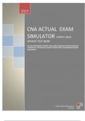 CNA ACTUAL  EXAM SIMULATOR LATEST 2023 UPDATE TEST BANK•ALL CNA CARTEGORIES COVERED .200+ BASICS AND MOST TESTED QUESTIONS COVERING ALL SECTIONS  •	ACCURATE TESTBANK 100% GUARANTEED GENUINE EXACELLENCE.