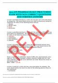 2023 ATI PHARMACOLOGY PROCTORED EXAM  WITH NGN CORRECT QUESTIONS AND VERIFIED ANSWERS