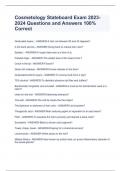 Cosmetology Stateboard Exam 2023-2024 Questions and Answers 100% Correct