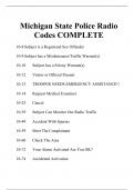 Michigan State Police Radio Codes COMPLETE