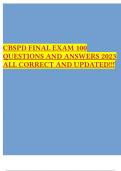 CBSPD FINAL EXAM 100 QUESTIONS AND ANSWERS 2023 ALL CORRECT AND UPDATED!!!