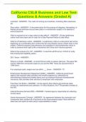 California CSLB Business and Law Test- Questions & Answers (Graded A)