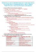 ESSENTIALS OF PATHOPHYSIOLOGY NURS 2063 FINAL  EXAM REVIEW COMPREHENSIVE CHEAT SHEET  WRITTEN JULY 2023 RASMUSSEN UNIVERSITY