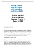 Postal Service Practice Exam with Complete Solutions 2023