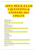 APEX MOCK EXAM 2 QUESTIONS & ANSWERS 2023 UPDATE