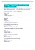 Stott Pilates Written Exam Questions and Answers 2023 