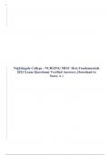 Nightingale College - NURSING MISC Hesi Fundamentals 2020 Exam Questions( Verified Answers ,Download to Score A )