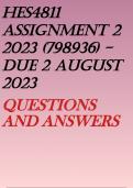 HES4811 ASSIGNMENT 2 2023 (798936) - DUE 2 August 2023