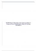 NR 500 Week 1 Discussion: The Value of a Master’s-Prepared Nurse-Chamberlain College Of Nursing: GRADED A