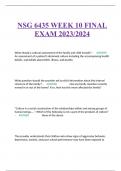 NSG 6435 WEEK 10 FINAL EXAM 2023/2024    