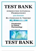 TEST BANK FOR INTRODUCTION TO CLINICAL PHARMACOLOGY 9TH EDITION BY CONSTANCE G.