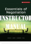 INSTRUCTOR MANUAL for Essentials Of Negotiation 4th Canadian Edition by Roy Lewicki, Kevin Tasa, Bruce Barry and David Saunders | All 13 Chapters