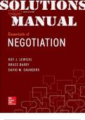 SOLUTIONS MANUAL for Essentials of Negotiation 6th Edition by Roy Lewicki, Bruce Barry and David Saunders  ISBN-13 978-0077862466.