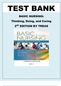 TEST BANK FOR BASIC NURSING- THINKING, DOING, AND CARING 2ND EDITION BY LESLIE