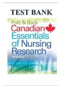 POLIT & BECK CANADIAN ESSENTIALS OF NURSING RESEARCH 4TH EDITION WOO TEST BANK