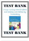 Test Bank for Wongs Nursing Care of Infants and Children 11th Edition by Hockenberry