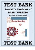 TEST BANK FOR ROSDAHL'S TEXTBOOK OF BASIC NURSING12TH EDITION BY CAROLINE ROSDAHL