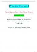 Pearson Edexcel Merged Question Paper + Mark Scheme (Results) Summer 2022 Pearson Edexcel GCSE In Arabic  (1AA0/4H) Paper 4: Writing (Higher Tier) *P71413RA0112* Turn over  Total Marks Candidate surnam