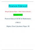 Pearson Edexcel Merged Question Paper + Mark Scheme (Results) Summer 2022 Pearson Edexcel GCSE In Mathematics  (1MA1) Higher (Non-Calculator) Paper 1H *P66305A0124* Turn over 