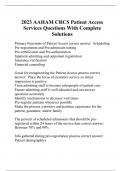 2023 AAHAM CRCS Patient Access Services Questions With Complete Solutions