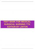 TEST BANK FOR MEDICALSURGICAL NURSING 7TH EDITIONBY LINTON