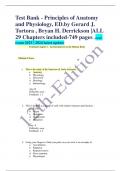 Test Bank - Principles of Anatomy and Physiology, ED.by Gerard J. Tortora , Bryan H. Derrickson |ALL 29 Chapters included-749 pages..real exam 2023 / 2024 latest update  Testbank Chapter 1. An Introduction to the Human Body