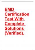 EMD CERTIFICATION TEST WITH COMPLETE SOLUTIONS.(VERIFIED BY EXPERTS)